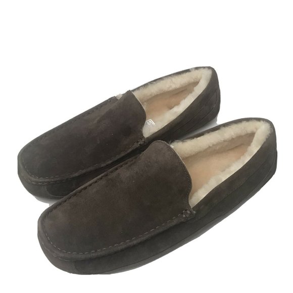 UGG Australia Ascot Brown Suede Slippers Sheep Sherling Fur Lining NWOB main image 6